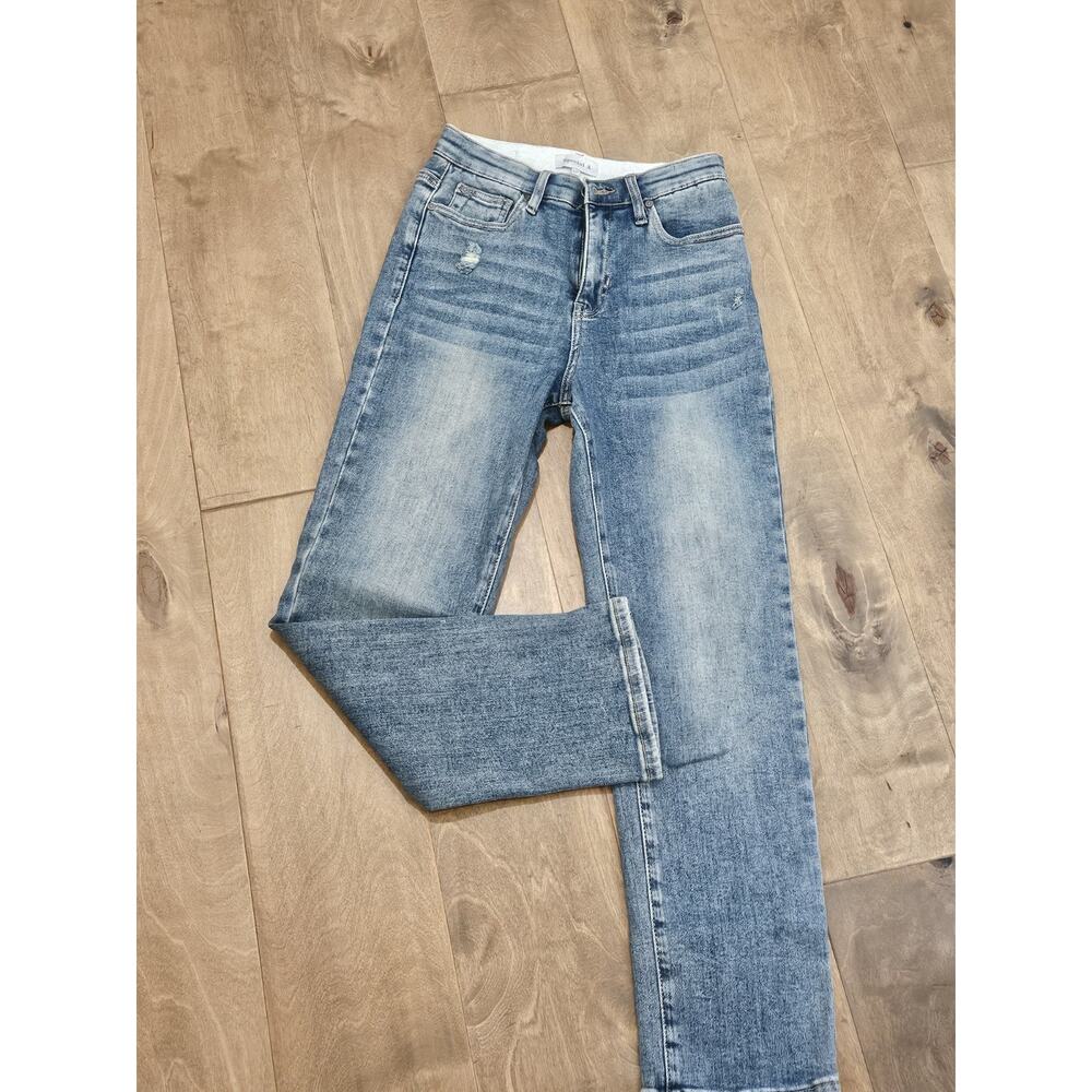 NWOT Special A Jeans Sz 5 / 27 High Rise Straight Medium Wash Blue Denim